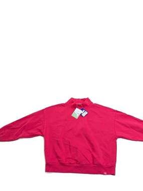 JoyLab Women's Mock Neck Cropped Fit Sweatshirt in Azalea Red